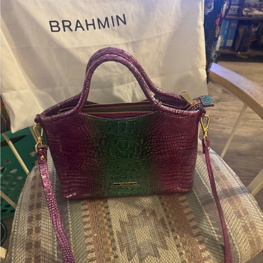 Brahmin bag.  Beautiful purple and green color